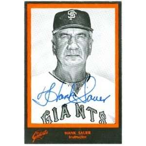 Hank Sauer Autographed/Hand Signed postcard 1977 San Francisco Giants 