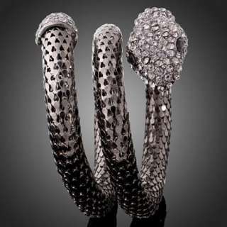 ARINNA Swarovski Crystal Snake Stretch Bracelet Bangle  