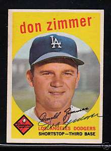 1959 Topps Signed Don Zimmer #287 Autographed  