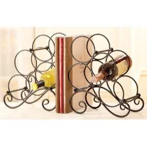 Set of 2 Flowing Scroll French Style Wine Rack Bookends 
