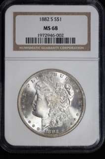 1882 S Morgan Silver Dollar MS68 NGC United States Mint Coin  