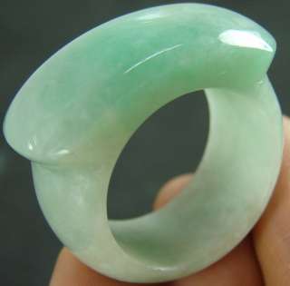   Green Chinese Natural Jade Jadeite Saddle Ring 11 1/2 R 028 4  