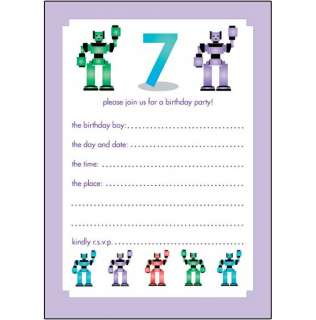 Pack of 10 Childrens Birthday Party Invitations 7 Years Old Boy   BPIF 
