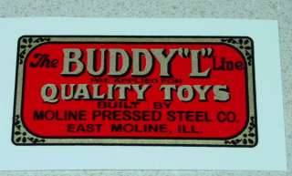 Buddy L Pre War Floor Plate Replacement Decal BL 127  
