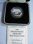 Great Britain KM P13 1992 10 Pence Piefort Silver Proof