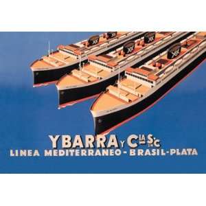Ybarra and Company Mediterranean Brazil Plata Cruise Line 28X42 Canvas 