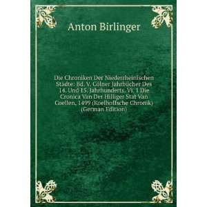   Chronik) (German Edition) (9785874897123) Anton Birlinger Books