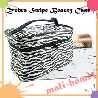 Zebra Stripe Women Zipper Beauty Cosmetic Case Bag Storage Box Makeup 