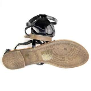   Ruffled T Strap Flat Thong Sandals Black Size 5 10 / zebra print shoes