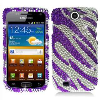 Purple Zebra Bling Hard Case Cover for T Mobile Samsung Exhibit 2 II 
