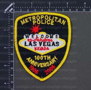 B813 LAS VEGAS METRO POLICE 100th ANNIVERSARY PATCHes  