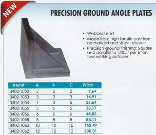 Precision Ground Angle Plate All New Item # 3402 1058  
