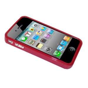  Modern Tech Red Gel Case/ Skin for Apple iPhone 4 Cell 