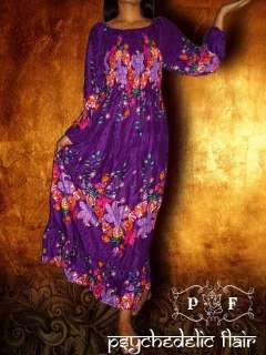 Color Purple w/ Multi  Colored Floral Print The placement of the 
