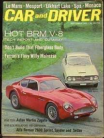 Car&Driver 9/62 BRM V 8/Aston Martin Zagato/Alfa Romeo+  