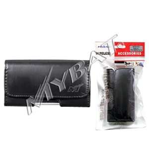  Executive Black Leather Horizontal Cover Pouch Belt Clip 