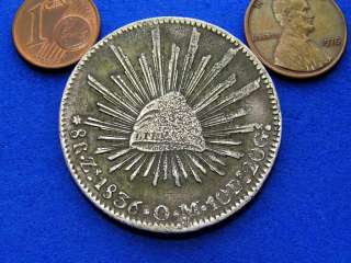   Reales Silver Coin. 1836 Zs OM Zacatecas. 90.3% silver.  