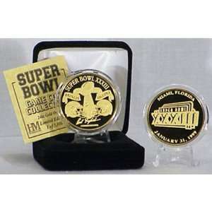    BSS   24kt Gold Super Bowl XXXIII flip coin 