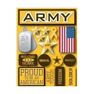   Dimensional Stickers 4.5X6 Sheet Army (3 Pack) 