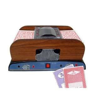 Deck Deluxe Wooden Card Shuffler   2 Free Real Casino Decks by 