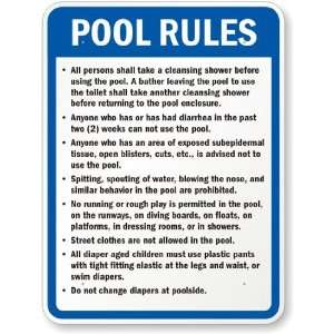   Pool Rules Sign High Intensity Grade, 24 x 18
