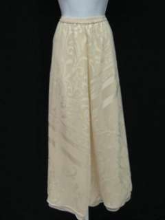 JEANNE MARC COLLECTION Ivory Embossed Ball Skirt 8/10  