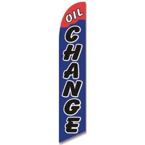 11.5ft x 2.5ft Oil Change Feather Banner Flag Set   INCLUDES 15FT POLE 