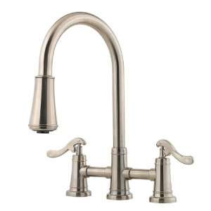  Ashfield 3 Hole Pull Down Bridge Faucet Finish Stainless 