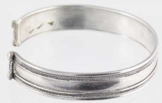 925 Sterling Silver Rope Look Edge Cuff Bracelet Heavy 27.5 Grams 