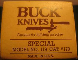 BUCK Special Model No. 119 Hunting Knife, Black Leather Sheath 