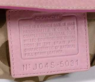 Coach Pink Leather Handbag Satchel Purse Silvertone Hardware 5031 