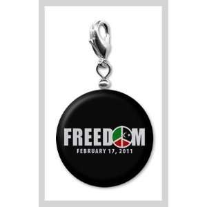 FREEDOM LIBYA Revolution Politics Black 1 inch Pendant Charm Silver 