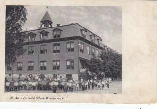 RHODE ISLAND WOONSOCKET ST ANNS SCHOOL CIRCA 1906  