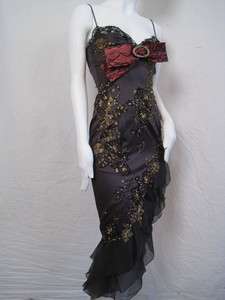 1385 Mandalay Dress Lace Beaded Brooch 8 M Bow #0006M6  