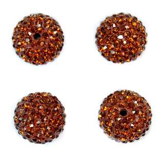 14mm Round Ball Pave Crystal Rhinestone Loose Spacer Beads Jewelry DIY 
