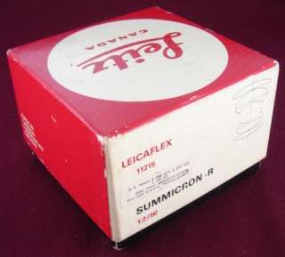 Leica Box for Leicaflex 11215 Summicron R 50mm f/2 Lens  