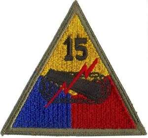 US ARMY 15TH ARMORED DIVISION PATCH   ORIGINAL WWII  