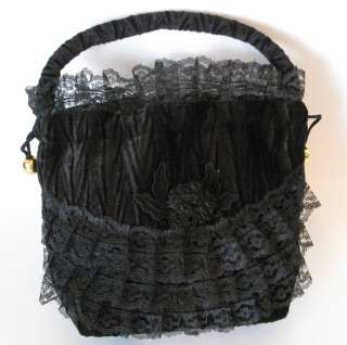 LOLITA GOTHIC COIN HAND BAG DEATHROCK LACE FUNERAL 80s  