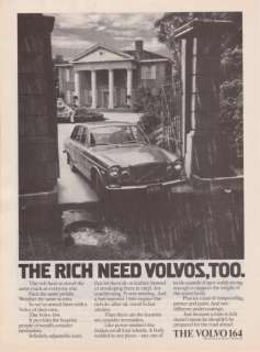1973 Volvo 164 Sedan Rich Need Volvos, Too print ad  