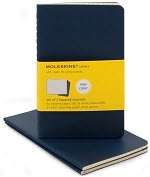   . Title Moleskine Cahier Navy Blue Pocket Squared Journal, Set of 3