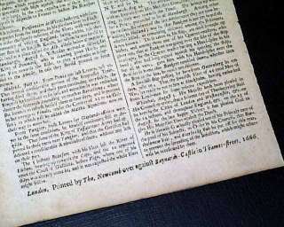 THE GREAT PLAGUE Black Death London 1666 Old Newspaper  