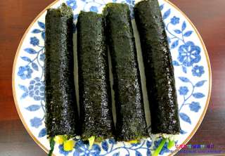   Dried seaweed Nori laver Gimbap   Natural, health diet food  
