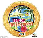 Happy RETIREMENT Party Tropical Beach Leisure Time Summer Mylar 