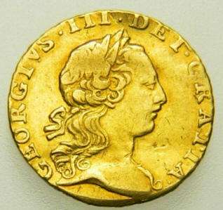 1798 George III Gold Guinea EF 1762 George III Gold Quarter Guinea 