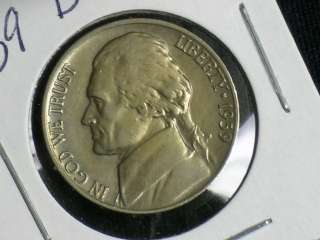 1939 D Nice Jefferson Nickel (0112 02)  