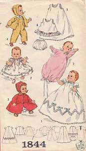  Vintage 1956 Baby Doll Pattern 1844   SPECIAL POSTAGE OFFER  