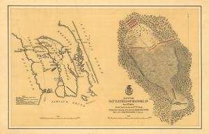 Vintage Civil War Map Battlefield Roanoke Island 1862  