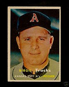 1957 Topps VIRGIL TRUCKS #187 KC As SET BREAK NR MT  