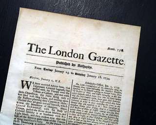   london gazette original 18th century pre revolutionary war newspaper