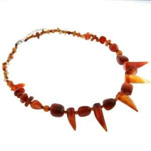  Carnelian Necklace in Chipped, Irregular, and Tooth Shapes 